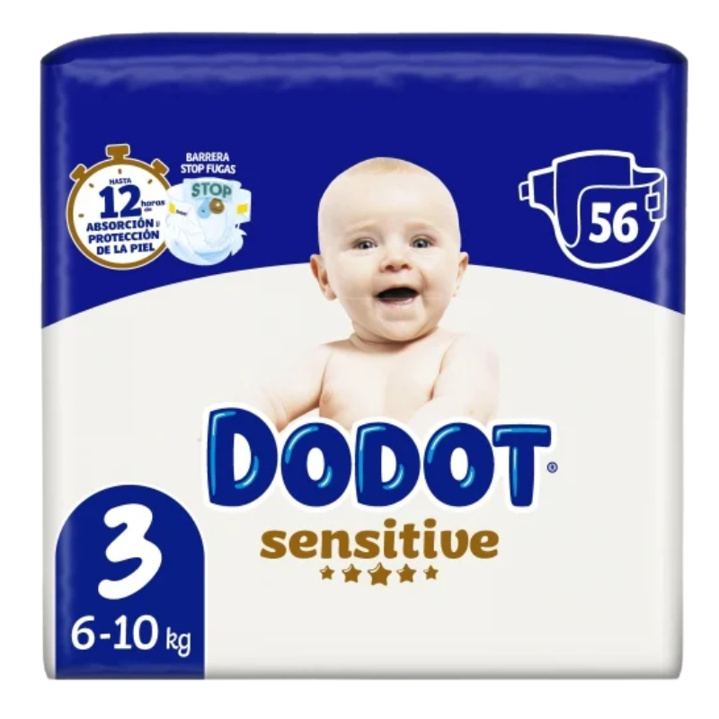 Pañales Dodot Sensitive talla 3 (6-10 kg) 58 uds